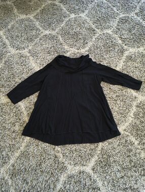 Ali Miles Black Cowl Neck Tunic Top